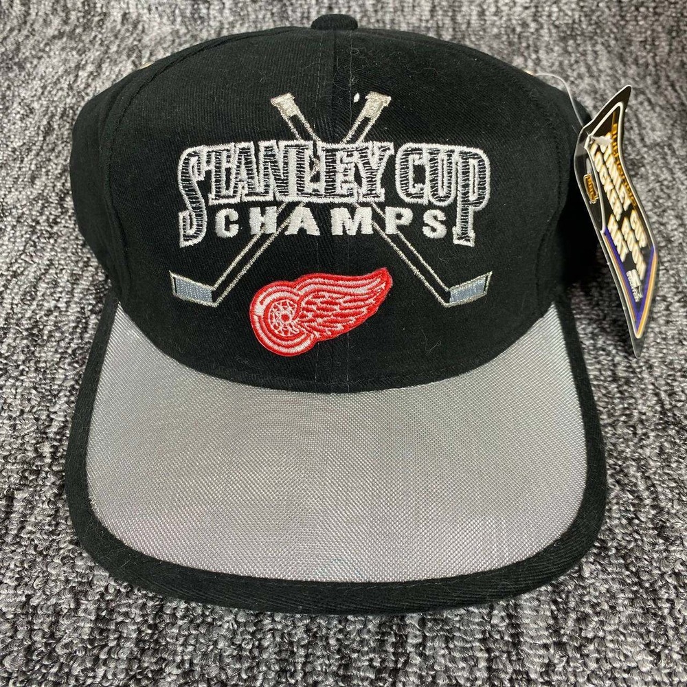 Vtg 1998 Starter Detroit Red Wings Stanley Cup Locker Room Hat Silver‎ Brim NWT